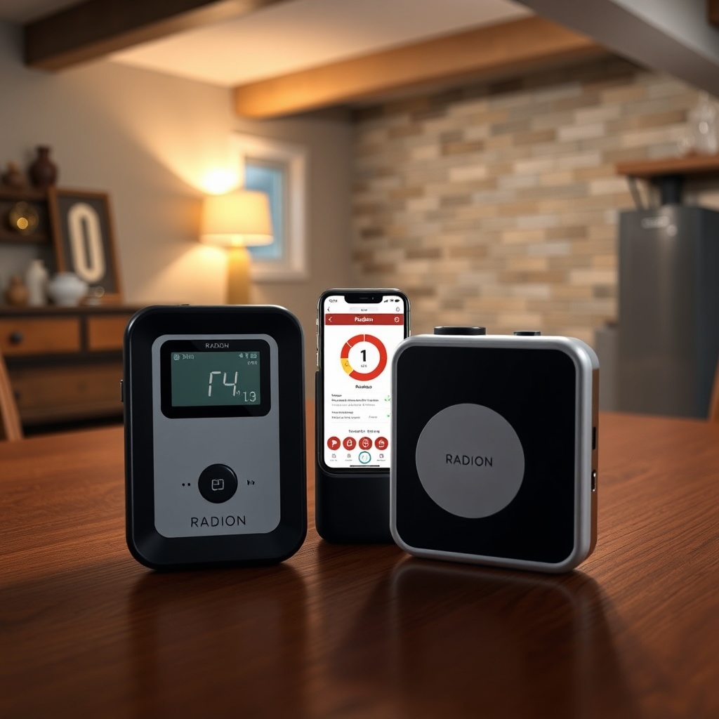 <clean photorealistic photo/illustration showing both devices side by side on a wooden tab