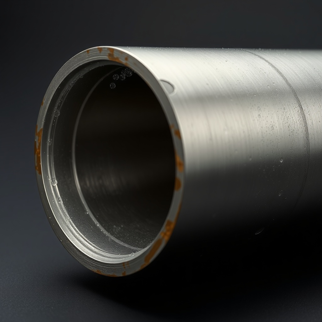 <clean photorealistic photo of a Fantech RN1 silencer cutaway showing fiberglass medium in